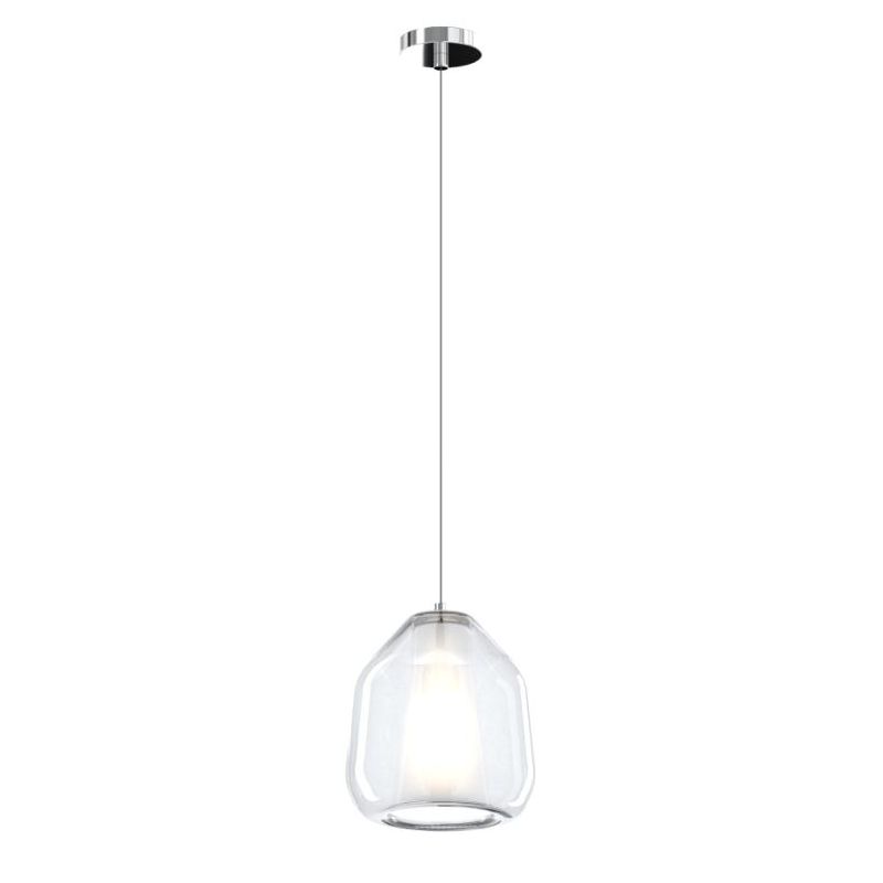 DOUBLE SKIN BETA SOSPENSIONE SINGOLA CON DIFFUSORE DI VETRO IN 3 COLORI LAMPADINA ATTACCO E27 MODERNA