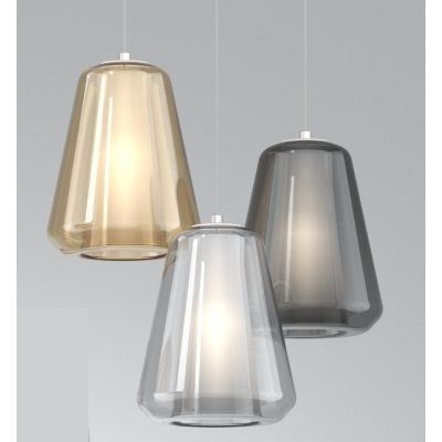 DOUBLE SKIN GAMMA SOSPENSIONE SINGOLA CON DIFFUSORE DI VETRO IN 3 COLORI LAMPADINA ATTACCO E27 MODERNA