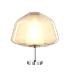 DOUBLE SKIN ALPHA LUMETTO CON BASE CROMO E DIFFUSORE IN VETRO AMBRA,VERDE O TRASPARENTE LAMPADINA ATTACCO E27 2