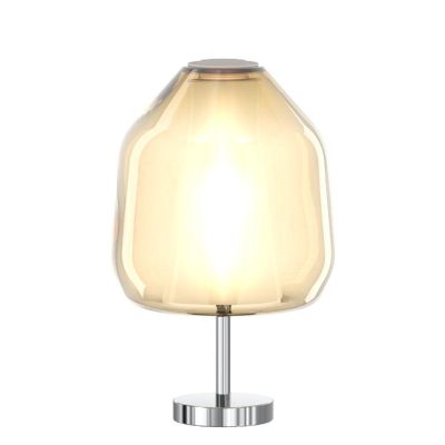 DOUBLE SKIN BETA LUMETTO CON BASE CROMO E DIFFUSORE IN VETRO AMBRA,BLU O TRASPARENTE LAMPADINA ATTACCO E27