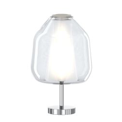 DOUBLE SKIN BETA LUMETTO CON BASE CROMO E DIFFUSORE IN VETRO AMBRA,BLU O TRASPARENTE LAMPADINA ATTACCO E27 2