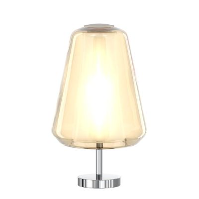 DOUBLE SKIN GAMMA LUMETTO CON BASE CROMO E DIFFUSORE IN VETRO AMBRA,FUME O TRASPARENTE LAMPADINA ATTACCO E27