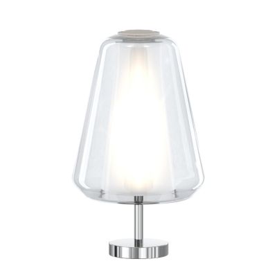 DOUBLE SKIN GAMMA LUMETTO CON BASE CROMO E DIFFUSORE IN VETRO AMBRA,FUME O TRASPARENTE LAMPADINA ATTACCO E27