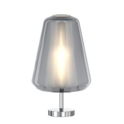 DOUBLE SKIN GAMMA LUMETTO CON BASE CROMO E DIFFUSORE IN VETRO AMBRA,FUME O TRASPARENTE LAMPADINA ATTACCO E27 2