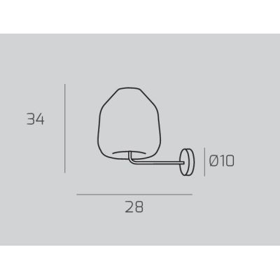DOUBLE SKIN BETA APPLIQUE CON BASE CROMO E DIFFUSORE IN VETRO AMBRA,BLU O TRASPARENTE LAMPADINA ATTACCO E27