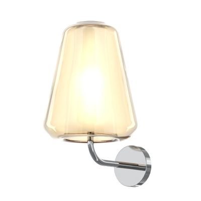 DOUBLE SKIN GAMMA APPLIQUE CON BASE CROMO E DIFFUSORE IN VETRO AMBRA, FUME O TRASPARENTE LAMPADINA ATTACCO E27
