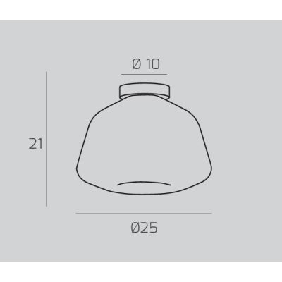 DOUBLE SKIN ALPHA PLAFONIERA CROMO CON DIFFUSORE IN VETRO AMBRA, VERDE O TRASPARENTE LAMPADINA ATTACCO E27