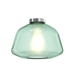 DOUBLE SKIN ALPHA PLAFONIERA CROMO CON DIFFUSORE IN VETRO AMBRA, VERDE O TRASPARENTE LAMPADINA ATTACCO E27 2