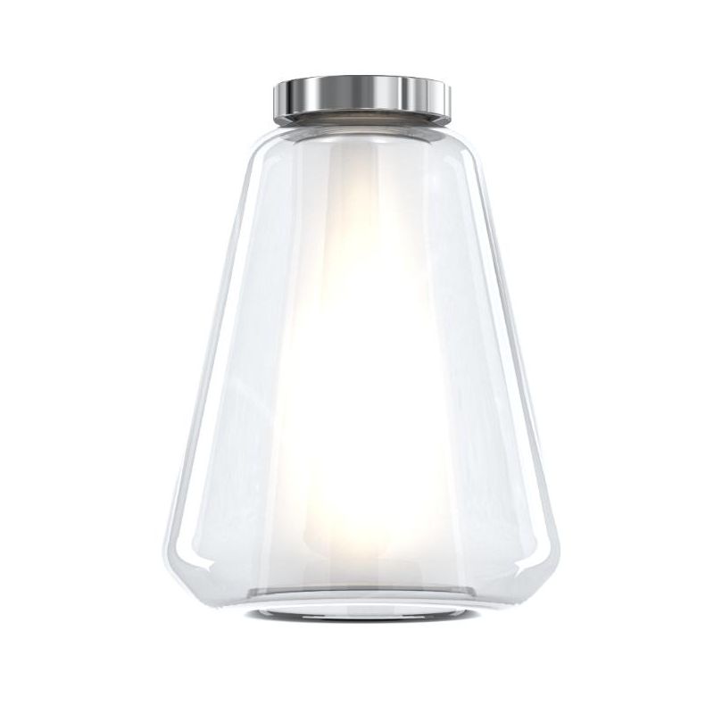 DOUBLE SKIN GAMMA PLAFONIERA CROMO CON DIFFUSORE IN VETRO AMBRA, FUME O TRASPARENTE LAMPADINA ATTACCO E27