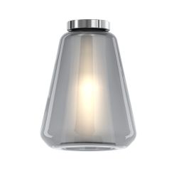 DOUBLE SKIN GAMMA PLAFONIERA CROMO CON DIFFUSORE IN VETRO AMBRA, FUME O TRASPARENTE LAMPADINA ATTACCO E27