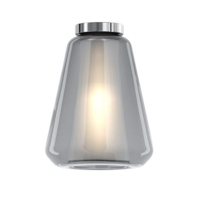 DOUBLE SKIN GAMMA PLAFONIERA CROMO CON DIFFUSORE IN VETRO AMBRA, FUME O TRASPARENTE LAMPADINA ATTACCO E27