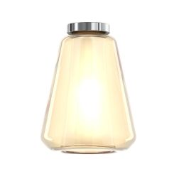 DOUBLE SKIN GAMMA PLAFONIERA CROMO CON DIFFUSORE IN VETRO AMBRA, FUME O TRASPARENTE LAMPADINA ATTACCO E27 2