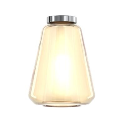 DOUBLE SKIN GAMMA PLAFONIERA CROMO CON DIFFUSORE IN VETRO AMBRA, FUME O TRASPARENTE LAMPADINA ATTACCO E27