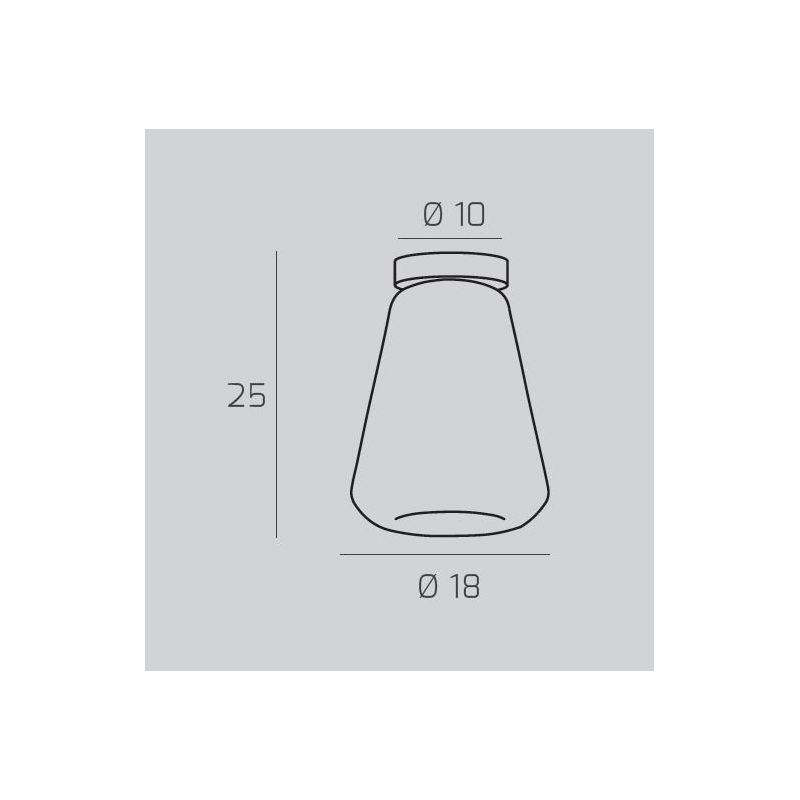 DOUBLE SKIN GAMMA PLAFONIERA CROMO CON DIFFUSORE IN VETRO AMBRA, FUME O TRASPARENTE LAMPADINA ATTACCO E27