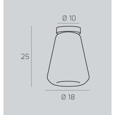 DOUBLE SKIN GAMMA PLAFONIERA CROMO CON DIFFUSORE IN VETRO AMBRA, FUME O TRASPARENTE LAMPADINA ATTACCO E27