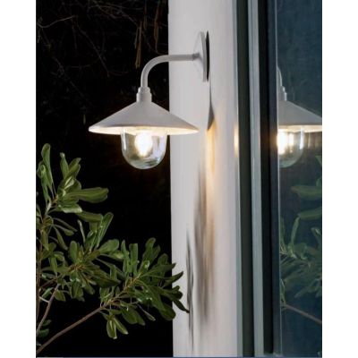SPECTRE APPLIQUE DA ESTERNO CORTEN O BIANCO CON PIATTINO IN STILE VINTAGE IP44 DI SOVIL Sovil - Cristalensi Shop Online