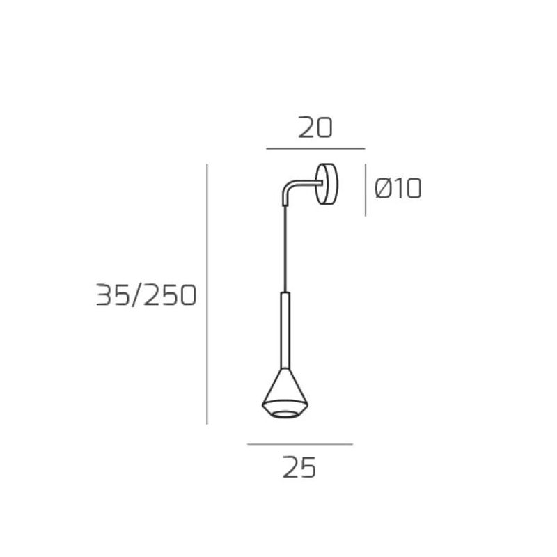 AYGO LAMPADA DA PARETE MODERNA IN METALLO DI 6 COLORI TUBOLARE CON LAMPADINA ATTACCO GU10