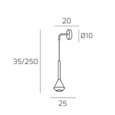 AYGO LAMPADA DA PARETE MODERNA IN METALLO DI 6 COLORI TUBOLARE CON LAMPADINA ATTACCO GU10