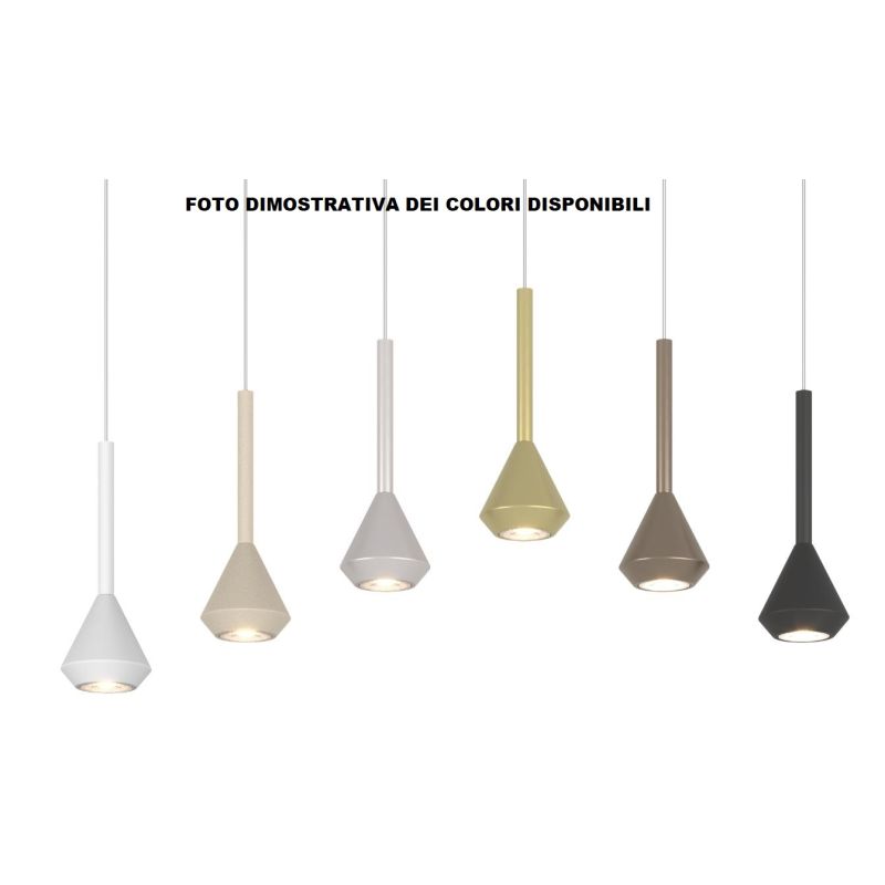 AYGO LAMPADARIO A SOSPENSIONE 7 LUCI METALLO BIANCO CON DIFFUSORI DISPONIBILI IN 6 COLORI LAMPADINE ATTACCO GU10