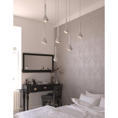 AYGO LAMPADARIO A SOSPENSIONE 7 LUCI METALLO BIANCO CON DIFFUSORI DISPONIBILI IN 6 COLORI LAMPADINE ATTACCO GU10