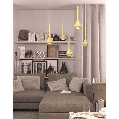 AYGO LAMPADARIO A SOSPENSIONE 5 LUCI METALLO BIANCO CON DIFFUSORI DISPONIBILI IN 6 COLORI LAMPADINE ATTACCO GU10