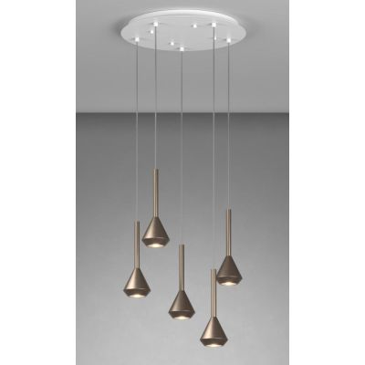 AYGO LAMPADARIO A SOSPENSIONE 5 LUCI METALLO BIANCO CON DIFFUSORI DISPONIBILI IN 6 COLORI LAMPADINE ATTACCO GU10