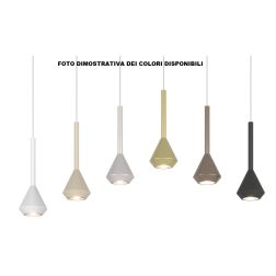 AYGO SOSPENSIONE ROTONDA 3 LUCI DECENTRATA IN METALLO DISPONIBILE IN 6 COLORI LAMPADINE ATTACCO GU10 2