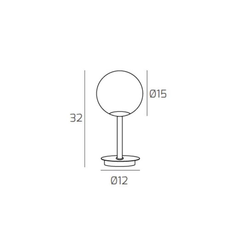 CLEAR LAMPADA DA TAVOLO MODERNA IN METALLO NERO E OTTONE CON DIFFUSORE A SFERA BIANCO LAMPADINA ATTACCO E27