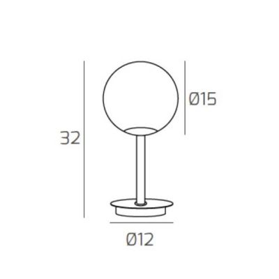 CLEAR LAMPADA DA TAVOLO MODERNA IN METALLO NERO E OTTONE CON DIFFUSORE A SFERA BIANCO LAMPADINA ATTACCO E27