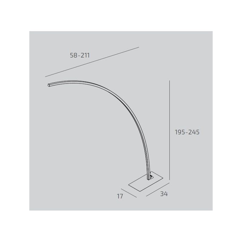 MIKO PIANTANA AD ARCO LED 41W LUCE CCT 3000K-4000K DIMMERABILE NERA, BIANCA O ORO DESIGN MODERNO