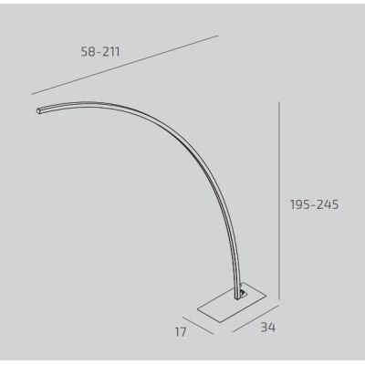 MIKO PIANTANA AD ARCO LED 41W LUCE CCT 3000K-4000K DIMMERABILE NERA, BIANCA O ORO DESIGN MODERNO