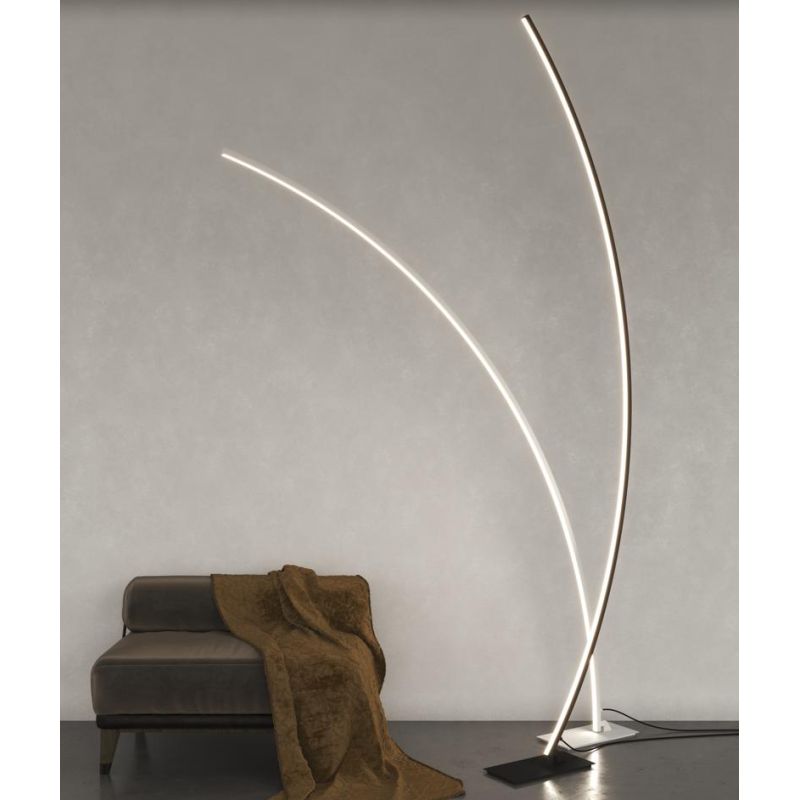 MIKO PIANTANA AD ARCO LED 41W LUCE CCT 3000K-4000K DIMMERABILE NERA, BIANCA O ORO DESIGN MODERNO