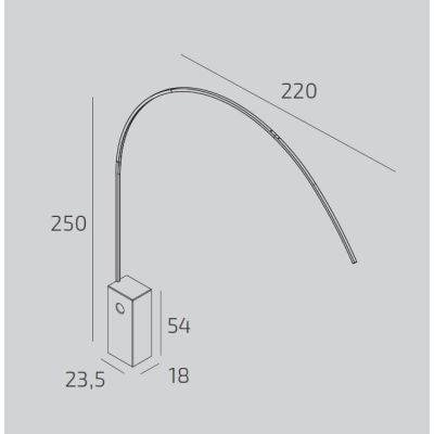 VERY PIANTANA AD ARCO CON BASE IN MARMO NERA LED 46W LUCE CCT 3000K-4000K DIMMERABILE METALLO NERO, BIANCO O ORO
