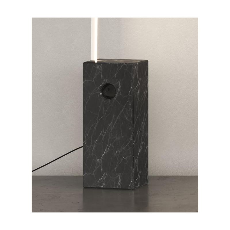 VERY PIANTANA AD ARCO CON BASE IN MARMO NERA LED 46W LUCE CCT 3000K-4000K DIMMERABILE METALLO NERO, BIANCO O ORO