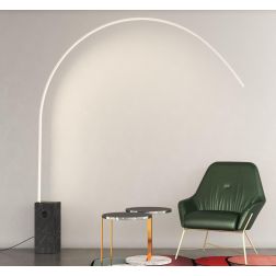 VERY PIANTANA AD ARCO CON BASE IN MARMO NERA LED 46W LUCE CCT 3000K-4000K DIMMERABILE METALLO NERO, BIANCO O ORO