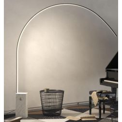 VERY PIANTANA AD ARCO CON BASE IN MARMO BIANCA LED 46W LUCE CCT 3000K-4000K DIMMERABILE METALLO NERO, BIANCO O ORO