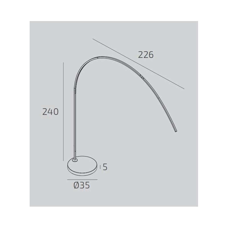 VERY PIANTANA AD ARCO CON BASE PIATTA IN MARMO NERO LED 46W LUCE CCT 3000K-4000K DIMMERABILE METALLO 3 COLORI