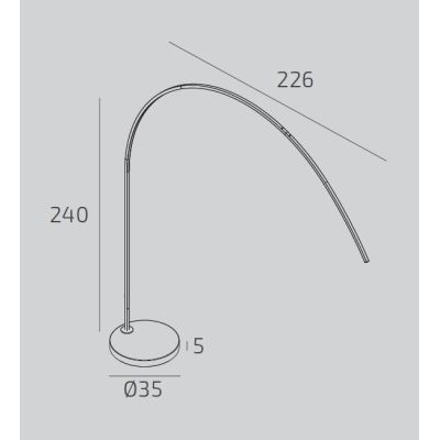 VERY PIANTANA AD ARCO CON BASE PIATTA IN MARMO NERO LED 46W LUCE CCT 3000K-4000K DIMMERABILE METALLO 3 COLORI