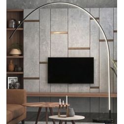 VERY PIANTANA AD ARCO CON BASE PIATTA IN MARMO NERO LED 46W LUCE CCT 3000K-4000K DIMMERABILE METALLO 3 COLORI