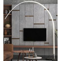 VERY PIANTANA AD ARCO CON BASE PIATTA IN MARMO NERO LED 46W LUCE CCT 3000K-4000K DIMMERABILE METALLO 3 COLORI 2