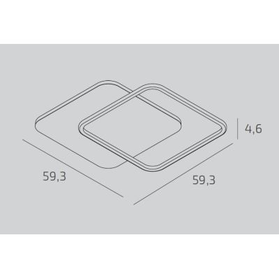 EARTH LAMPADA DA PARETE O SOFFITTO QUADRATA BIANCA O ORO CM 59X59 LED 42W LUCE CCT 3000K-4000KMODERNA