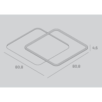 EARTH LAMPADA DA PARETE O SOFFITTO QUADRATA BIANCA O ORO CM 80X80 LED 65W LUCE CCT 3000K-4000K MODERNA