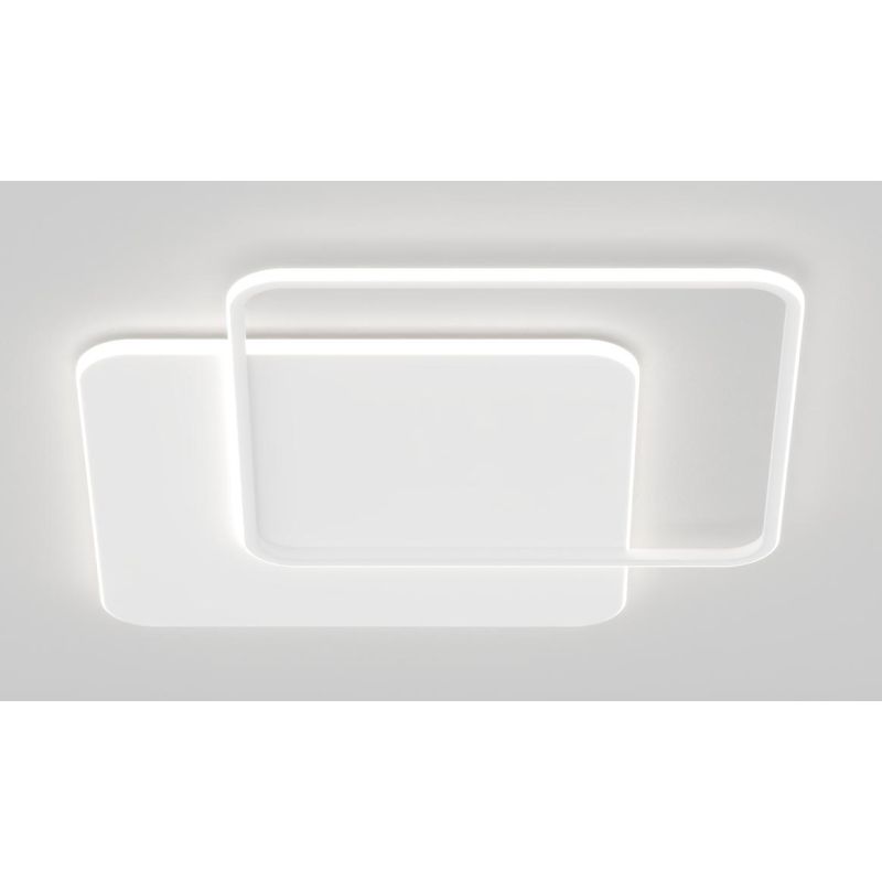 EARTH LAMPADA DA PARETE O SOFFITTO QUADRATA BIANCA O ORO CM 80X80 LED 65W LUCE CCT 3000K-4000K MODERNA