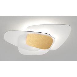 STRATEGY LAMPADA DA PARETE O SOFFITTO 63x50 IN VETRO CON DETTAGLIO CENTRALE IN 6 COLORI LAMPADINE ATTACCO E27