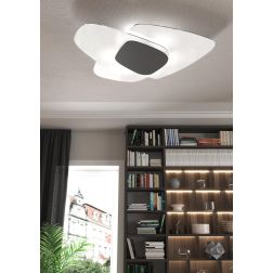 STRATEGY LAMPADA DA PARETE O SOFFITTO 83X70 IN VETRO CON DETTAGLIO CENTRALE IN 6 COLORI LAMPADINE ATTACCO E27 2
