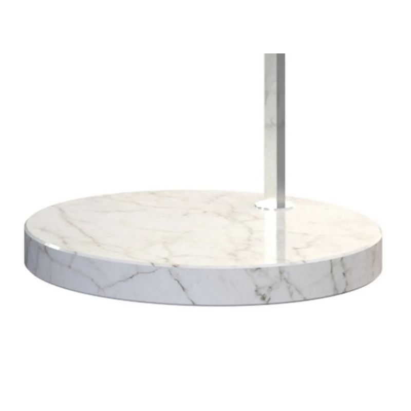 TURNING PIANTANA AD ARCO BASE IN MARMO BIANCO PARALUME A CONO IN TESSUTO BIANCO O NERO LAMPADINA ATTACCO E27