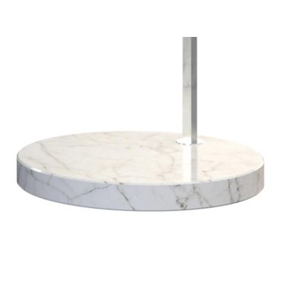 TURNING PIANTANA AD ARCO BASE IN MARMO BIANCO PARALUME A CONO IN TESSUTO BIANCO O NERO LAMPADINA ATTACCO E27