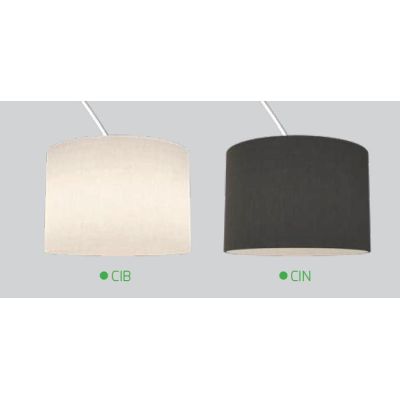 TURNING PIANTANA AD ARCO BASE IN MARMO NERO PARALUME A CILINDRO IN TESSUTO BIANCO O NERO LAMPADINA ATTACCO E27