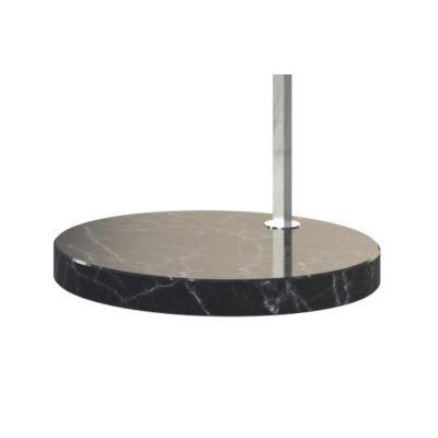 TURNING PIANTANA AD ARCO BASE IN MARMO NERO PARALUME A CILINDRO IN TESSUTO BIANCO O NERO LAMPADINA ATTACCO E27