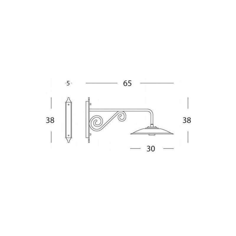 BORGO APPLIQUE DA ESTERNO LUNGA PICCOLA ANTRACITE CON PIATTO INTERNO BIANCO DI SOVIL Sovil - Cristalensi Shop Online